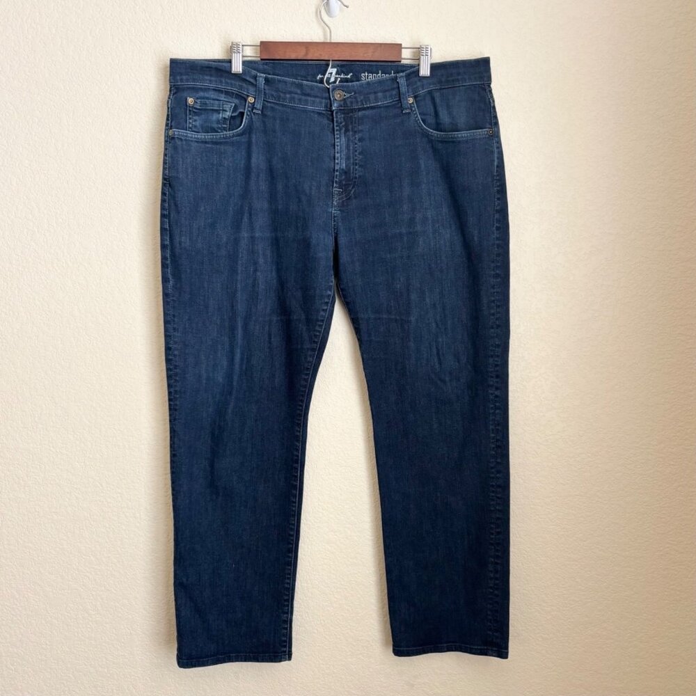 7 For All Mankind Mens Standard Fit Dark Wash Jeans Size 40 Cotton Casual